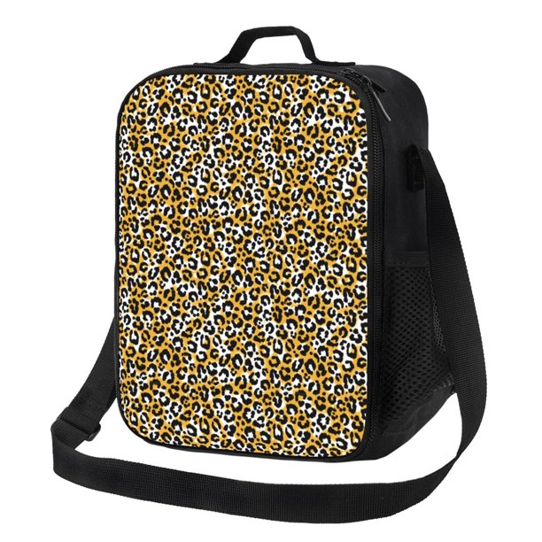 Balery Leopard Caja de Almuerzo y Bolsa de Almuerzo para Hombres y Mujeres, Bolsa de Almuerzo Reutilizable con Gran Capacidad, Bolsa de Almuerzo Aislada
