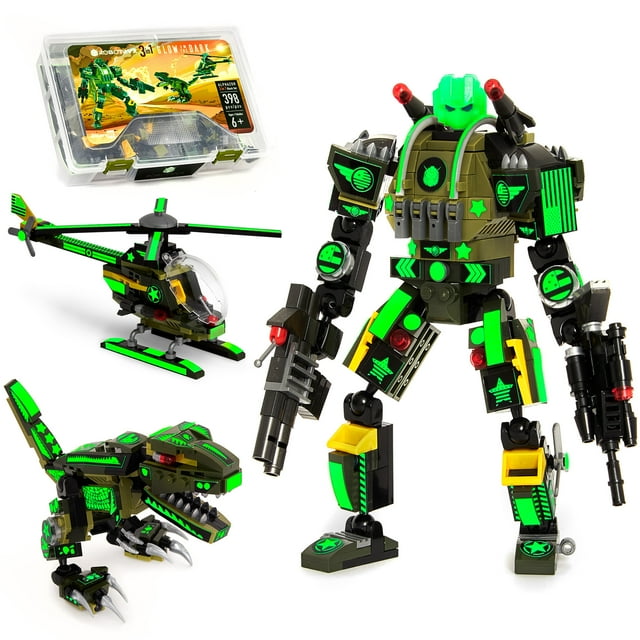 JitteryGit Dinosaure Robot de l'Armée Jouet de Construction STIM / Cadeaux pour Garçons de 6 7 8 9 10 11 Ans
