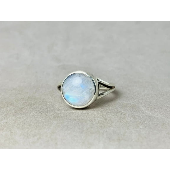 Heaven Crafts 925 Sterling Silver Rainbow Moonstone Ring Handmade Dailwear Jewelry Women Ring