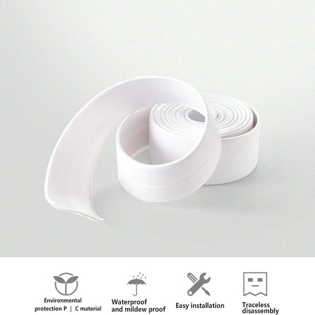 3Pcs PVC Sealing Strip Self-Adhesive 3.2m for Kitchen Shower Bathroom Edge Protector Waterproof Anti-Mildew Bathtub Corner Tapes Kitchen Shower Floor Gray