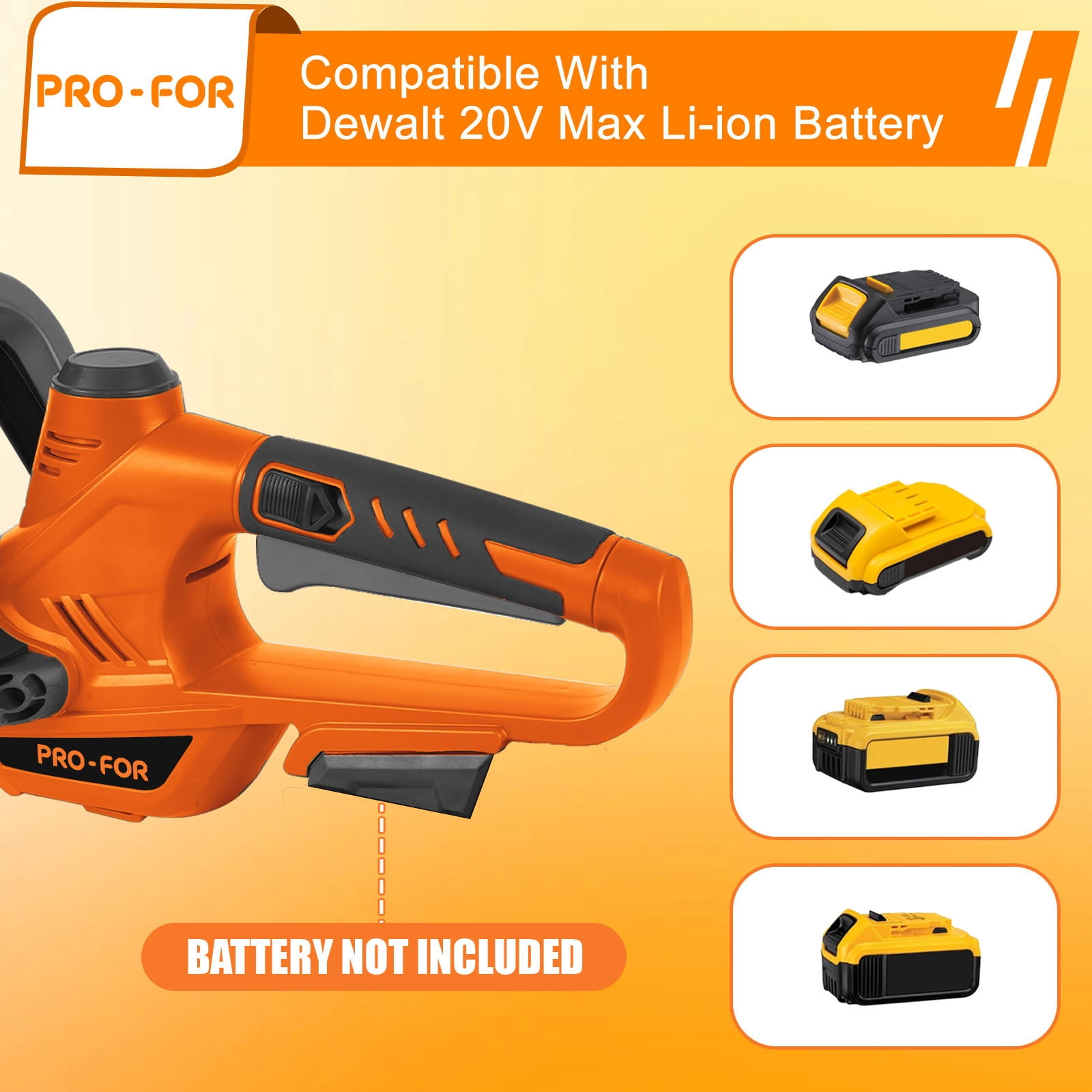 Cordless Hedge Trimmer Compatible with DEWALT 20V Battery, Bare Tool Only, 22” Dual-Action Blade, Rotatable Handle Electric Bush Trimmer, 0.55” Cutting Capacity, Lightweight Shrub Trimmer