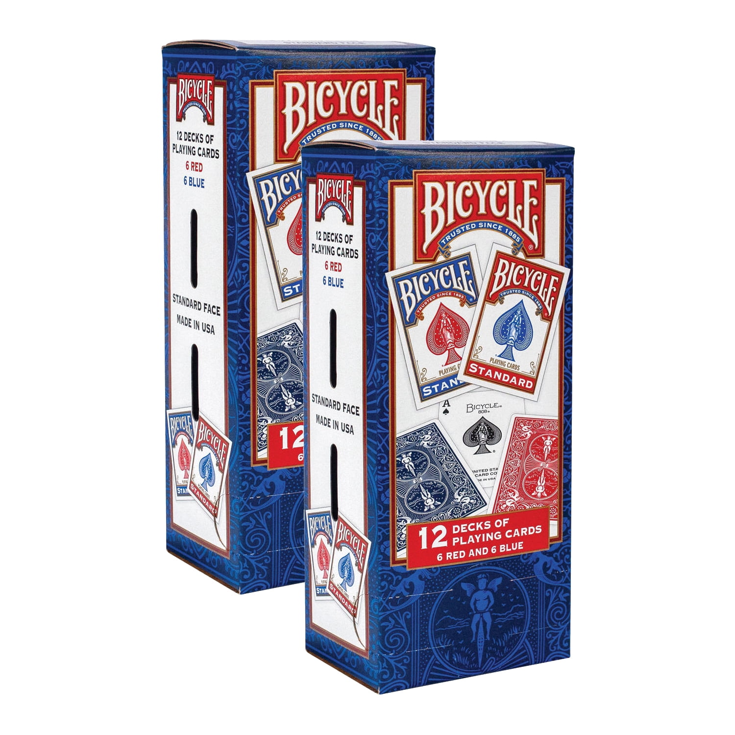 Bicycle Gold Red and Blue Set of 3 Dragon Back Pattern Deck Playing Cards