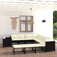 thumbnail image 1 of vidaXL 12 Piece Garden Lounge Set with Cushions Poly Rattan Black, 1 of 5