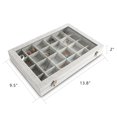 thumbnail image 2 of Jewelry Organizer Tray with Clear Lid 24 Grids Velvet Drawer Insert Jewelry Storage Box with Glass Lid Display Case Showcase Holder with Lock Gi, 2 of 7