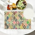 thumbnail image 2 of Geometric Modern Placemats,Colorful Tiles Abstract Geometric Washable Linen Table Mats for Kitchen Table Double Insulation Decor Dining Set Indoor Outdoor 12X18 in Set of 4, 2 of 6