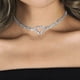 thumbnail image 4 of Collar gargantilla con pedrería, collares con corazón, 2 filas, cadena de cristal, joyas para mujer y niña, 4 of 8