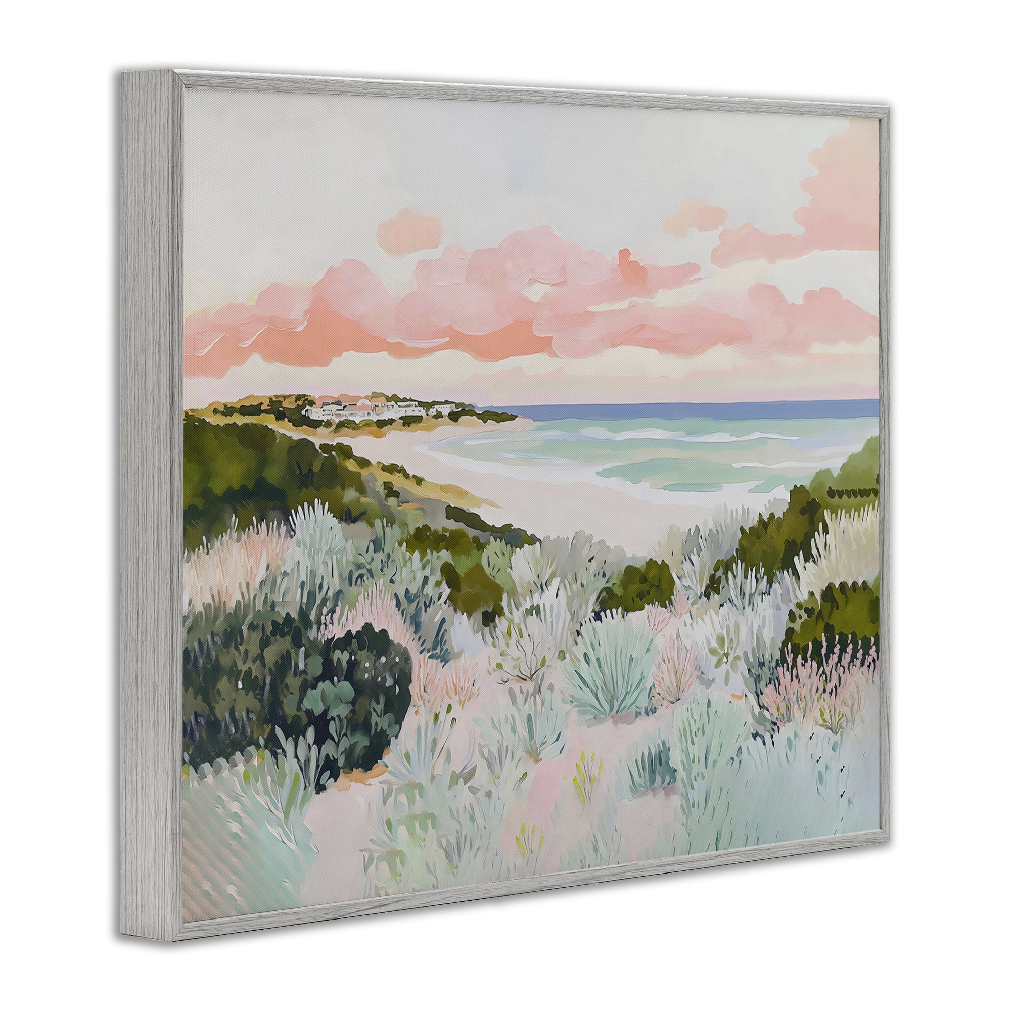 Stupell Industries Beach Grasses & Pastel Skies Gray Framed Giclee Art, design by The Prints Vibe