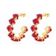 thumbnail image 1 of Nvzi Pendientes de acero inoxidable con circonita cúbica, pendientes sencillos y modernos de acero de titanio con diamantes de imitación de arcoíris (rojo), 1 of 3