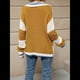 thumbnail image 5 of Suéter de Punto para Mujer, con Solapa A Rayas, Holgado, Cuello en V, Informal, de Larga y Bloques de Color, para Otoño e Invierno Amarillo y M, 5 of 8