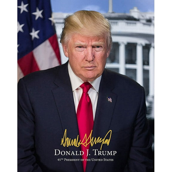 President Donald Trump Official Portrait W/ Signature - 12x18 Inch Laminated Poster - Stunning Detail and Bold Colors
