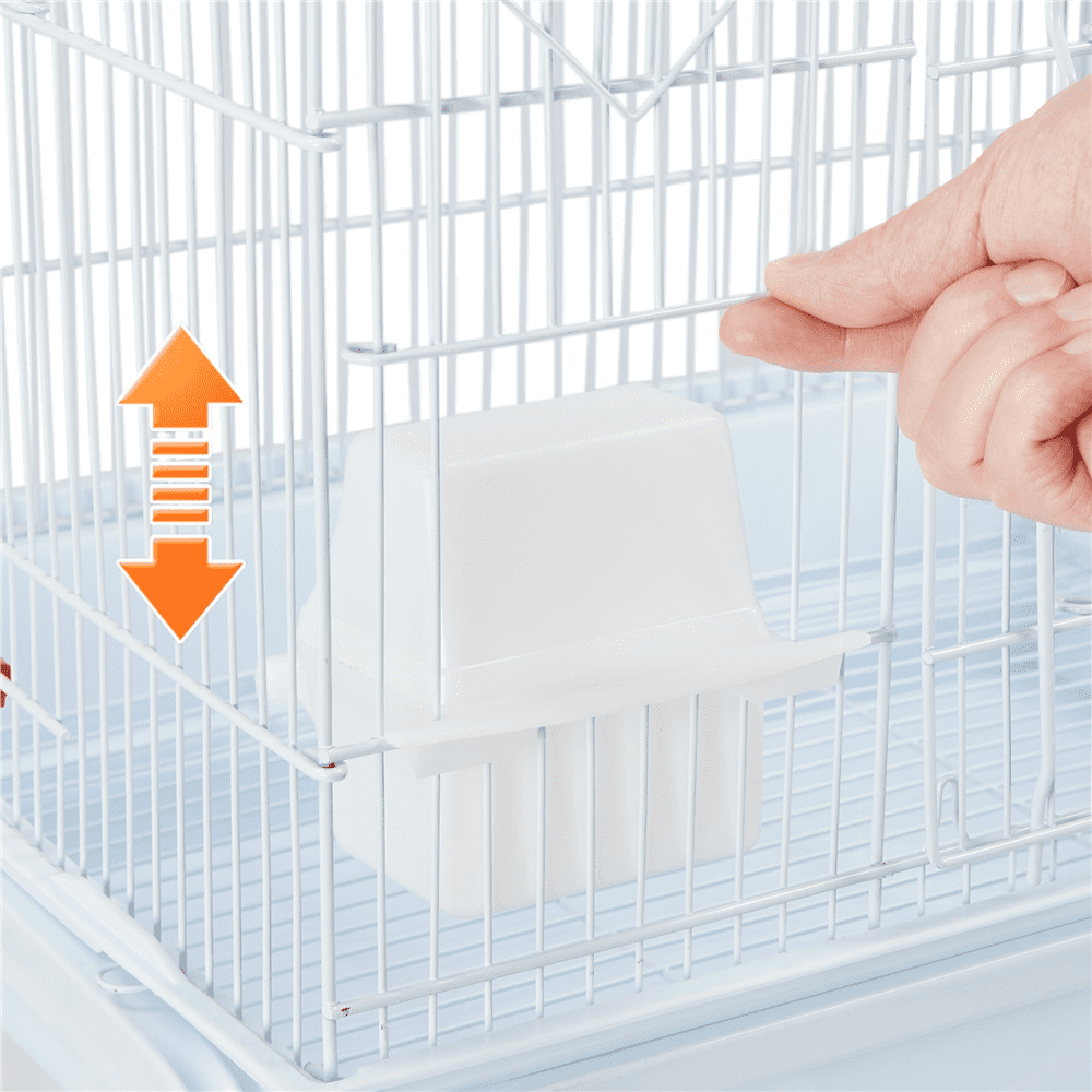 Yaheetech 39''H Metal Parrot Cage Birdcage with Toys & Swing, White