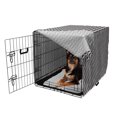thumbnail image 2 of Geometric Dog Crate Cover, Herringbone Zigzags Stacked Cubes Pattern Greyscale Illustration, Easy to Use Pet Kennel Cover for Medium Large Dogs, 35" x 23" x 27", Black Grey and Pale Grey, by Ambesonne, 2 of 6