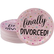 Disposable Plates - 80-Count Paper Plates, Divorce Party Supplies for Appetizer, Lunch, Dinner, and Dessert, Pink, 9 x 9 inches