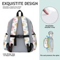 thumbnail image 5 of Dinosaur and Floral White Pattern Cute School Backpack with Padded Back and Adjustable Shoulder Straps 13.4"x11"x4.7", 5 of 5