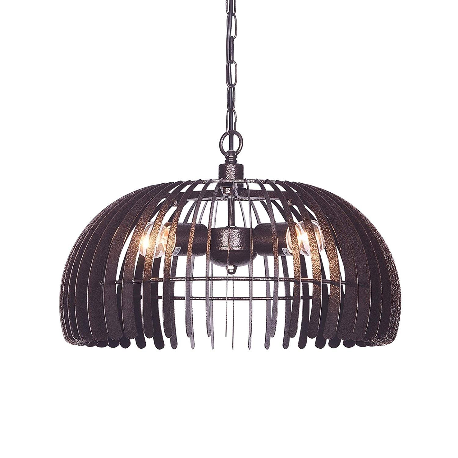 Round Grille Bowl Shade Pendant Light 