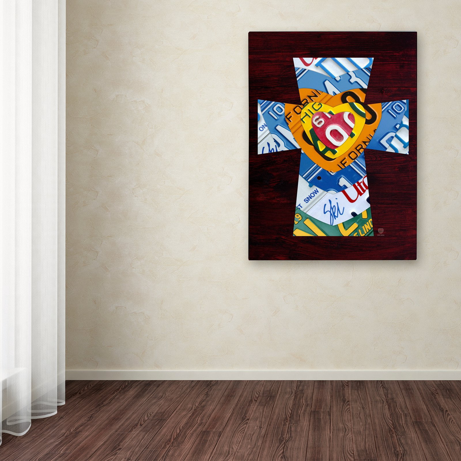 Trademark Fine Art 'Heart Cross' Canvas Art by Design Turnpike