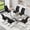 Table+6 Black Chairs, variant on ExtraLco Glass Dining Table Set for 6, 63 Inch Silver V-Leg Table with 6 Light Gray PU Chairs