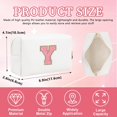 thumbnail image 2 of HSHDLDF Personalized Initial Letter Patch Makeup Bag Preppy Portable Chenille Letter Cosmetic Bag with Zipper PU Leather Waterproof Travel Toiletry Bag, 2 of 7
