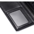 thumbnail image 6 of Slim Leather Long Wallet for Men & Women, Italian Calfskin, Breast Pocket Wallet for Checkbook, Credit Cards (Black), 6 of 7