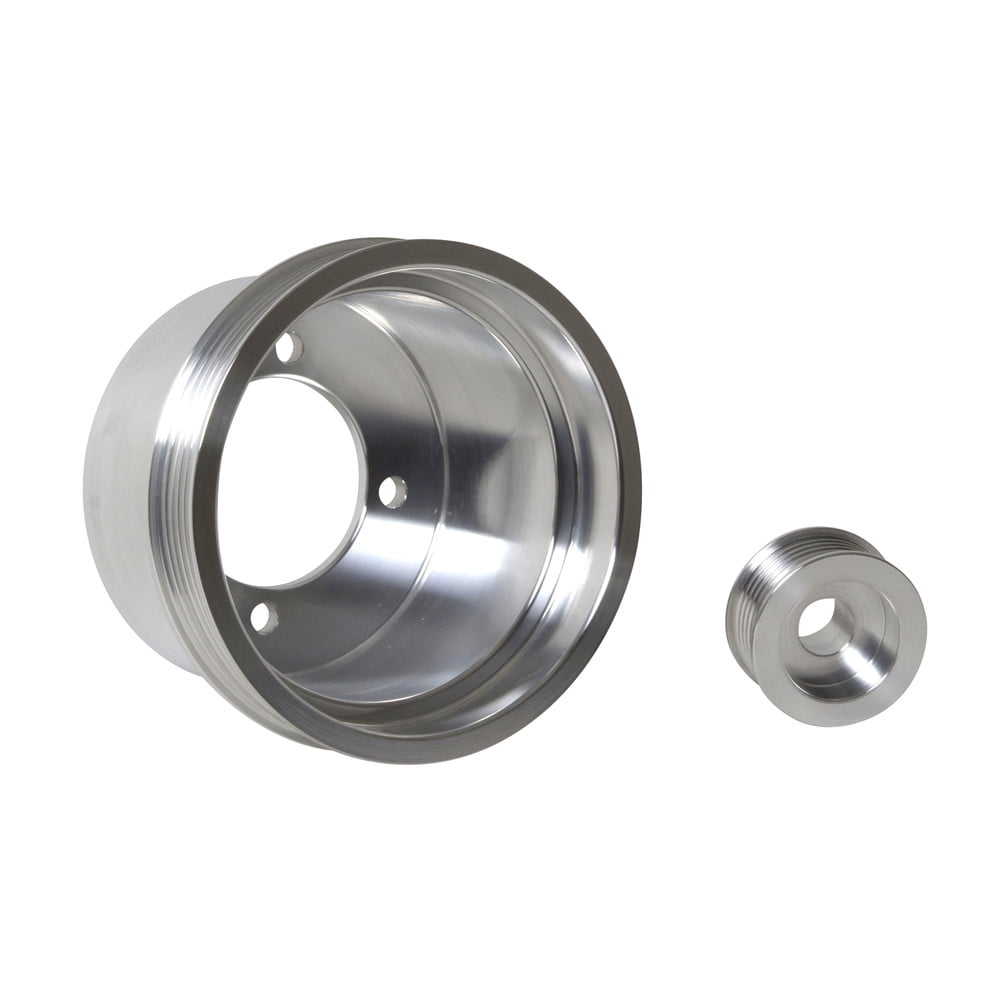 BBK 94-98 Mustang 3.8 V6 Underdrive Pulley Kit - Lightweight CNC Billet Aluminum (2pc) Fits select: 1994-1998 FORD MUSTANG