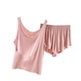 thumbnail image 1 of Timegard Ensemble de Pyjama 2 Pcs pour Femmes Col Rond Sans Manches Hauts et Shorts Ensemble de Détente Ample et Confortable, 1 of 6