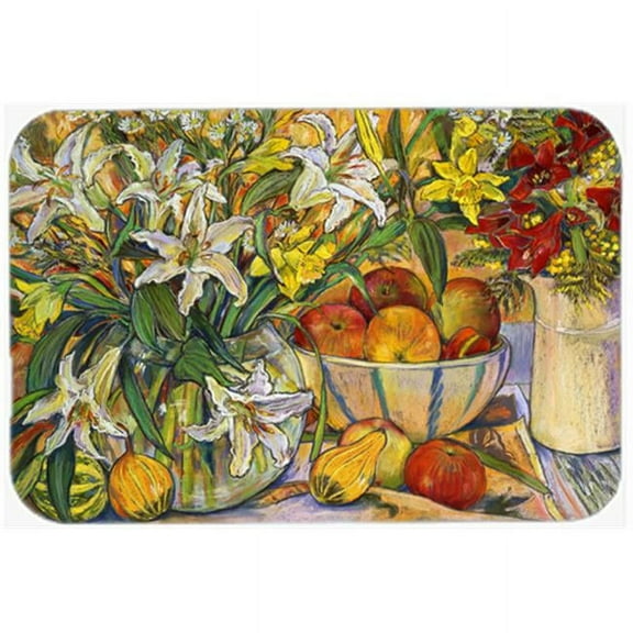 Fruit, Flowers & Vegetables Glass Large Cutting Board