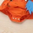 thumbnail image 2 of IBTOM CASTLE Baby Girl 1st Birthday Outfit Cow Print Romper Summer Sleeveless Jumpsuit Ruffle Backless Sunsuit Dress with Headband Cake Smash Photo Shoot Clothes 12-18 Months Orange Girl, 2 of 8