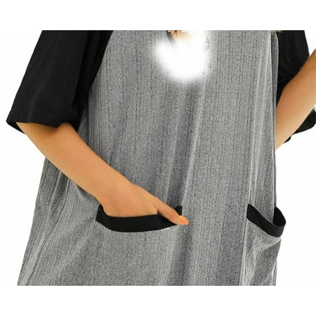 

Cute Colorblock Round Neck Sleepshirts Elbow-Length Grey Womens Nightgowns & Sleepshirts (Women s)