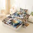 thumbnail image 2 of Castle Fairy Watercolor Bear Twin Sheets 3pcs,Vintage Leopard Print Bedding,Sepia Orange Cream,1 Fitted Sheet, 1 Flat Sheet and 1 Pillowcase, 2 of 6