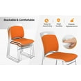 thumbnail image 4 of Ktaxon 4 pcs Stack Chairs Plastic Dining Side Chair Padded Seat Chair with Metal Frame for Home Office Kichen Orange, 4 of 9