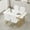 Table+White Chairs*4(Gold), variant on JUFU 7-Piece White PU Leather Dining Table Set with Gold Metal Legs, Modern Rectangular Kitchen Table and Chairs for Dining Room