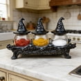 thumbnail image 6 of Shipiny Witch Spice Jar Set with Gothic Style Iron Base, Clear Glass Jars for Kitchen Spice Storage, Vintage Kitchen and Home Decor, As Shown, 6 of 6