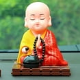 thumbnail image 3 of Solar-Powered ABS Monk Car Decoration for Cars, Homes, and Offices with Head-Shaking Motion, 3 of 8