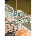 thumbnail image 2 of Outdoor Tablecloths with Umbrella Hole & Zipper, Eucalyptus Trucks 54x54 Inch Square Tablecloths, Spring Farmhouse Floral Sage Green Plaid Waterproof Table Cloth, Patio/Pool/Picnic Table Covers, 2 of 8
