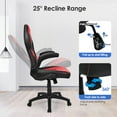 thumbnail image 4 of Gaming Chair Racing Office Chair, Ergonomic High Back Executive Computer Chair with Flip Up Arms and 360° Swivel - Black & Red, 4 of 10