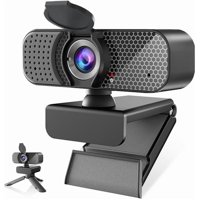 1080P Webcam with Microphone and Physical Privacy Cover, Noise Cancelling USB Web Camera, Auto Light Correction, Plug and , Wide Angle PC Camera for Zoom, Online Class, Laptop/Desktop
