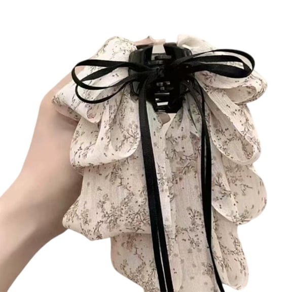 Weflink Stylish Floral Print Hair Claw Clip Comfortable Fabric Design For Women Teens