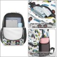 thumbnail image 4 of Monster Cartoon Truck White Pattern 17" School Backpacks for Teens,Waterproof Oxford Fabric,S-Shape Padded Straps for School,Travel,Hiking,Camping, 4 of 6