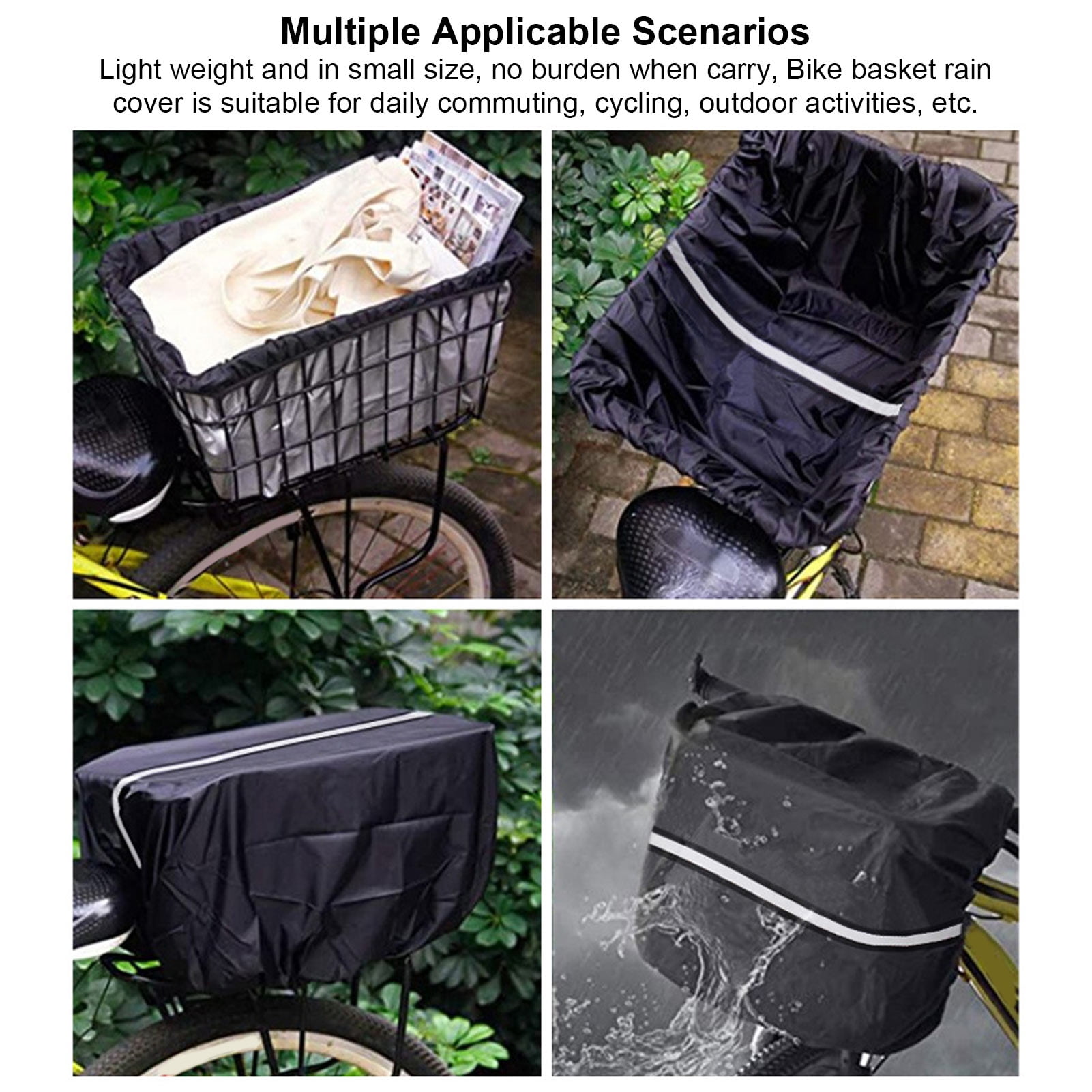 Bike Basket Rain Cover, Bike Basket Liner Oxford Cloth Wear Soft