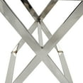 thumbnail image 5 of DecMode 19" x 25" Gray Leather Tray Table Inspired Geometric Accent Table with Silver Metal Base and Handles, 1-Piece, 5 of 11