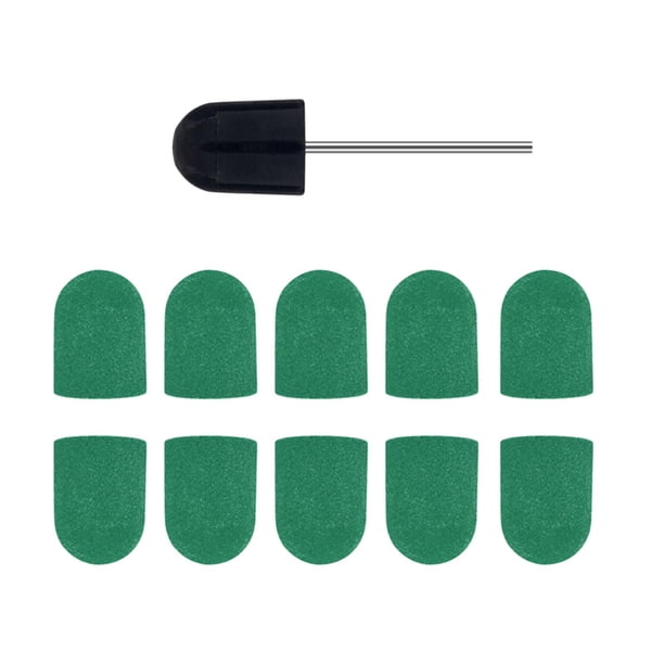 Bandas para lijar uñas, manicura y pulido profesional verde 12