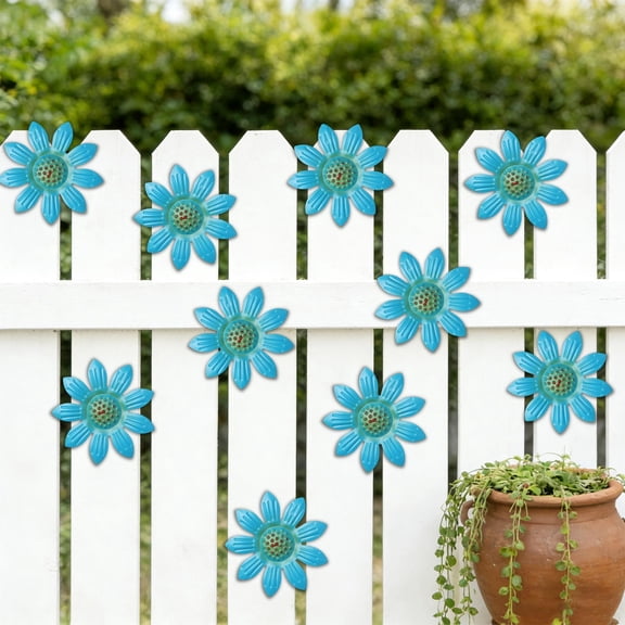 Uuiauoio Flowers Outdoor Wall Decor - Metal Flower Wall Art Hanging Decorations for Outdoor Fence Garden Yard Patio Decor, Gift for Mom Friends