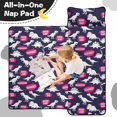 thumbnail image 4 of DarkBlue Cartoon Dinosaurs SpeechBubbles Teens Toddler Nap Mat with Pillow, Sleeping Mat Bag for Preschool Daycare 59"x22", 4 of 6