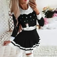 thumbnail image 2 of Lanhui Women Casual Round Neck Christmas Deer Snowflake Print Long Sleeve Mini Dress, 2 of 6
