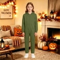 thumbnail image 6 of Boys’ Hooded One Piece Jumpsuit, Long Sleeve Solid Color Zip Up Onesie, Casual Halloween Costume for Kids, 6 of 8