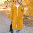 thumbnail image 6 of Women Casual Zip up Hoodies Sweatshirt Long Hoodie Jacket Oversized Fall Winter Coats Fashion Women's Solid Color Long Coat Classic Slim Overcoat with Pocket Lightweight Cardigans for Women, 6 of 9