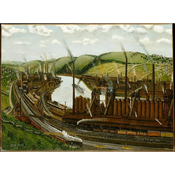 The Monongahela River Valley, Pennsylvania Poster Print by John Kane (America, West Calder, Scotland 1860 �1934 Pittsburg, Pennsylvania) (18 x 24)