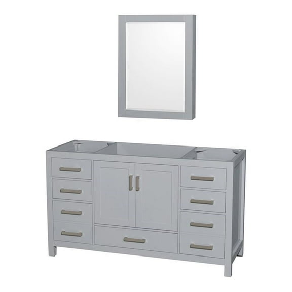 Wyndham Collection Sheffield 59" Cabinet Wood Single Bathroom Vanity in Gray