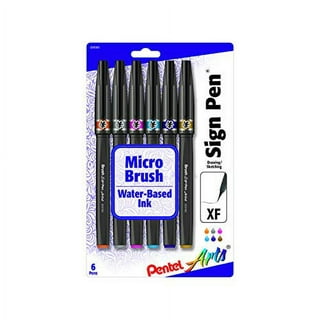 Pentel Sign Pen Brush Tip Set, 12-Colors 