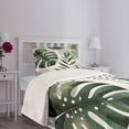 thumbnail image 2 of Ambesonne Green Quilted Bedspread Set 2 Pcs, Boho Urban Jungle Leaves Dots, Twin Size, Fawn Eggshell Teal, 2 of 4